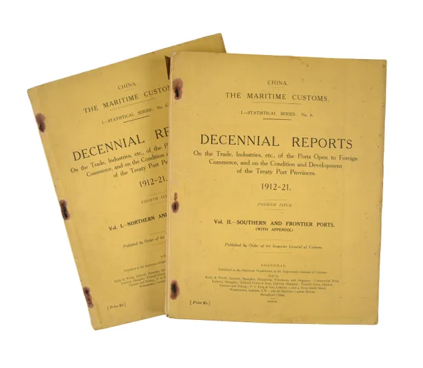 Decennial Reports on the Trade, Navigation, Industries, etc., of the Ports Open to Foreign Commerce in China, and on the Condition and Development of the Treaty Port Provinces, 1812-21 (fourth issue).