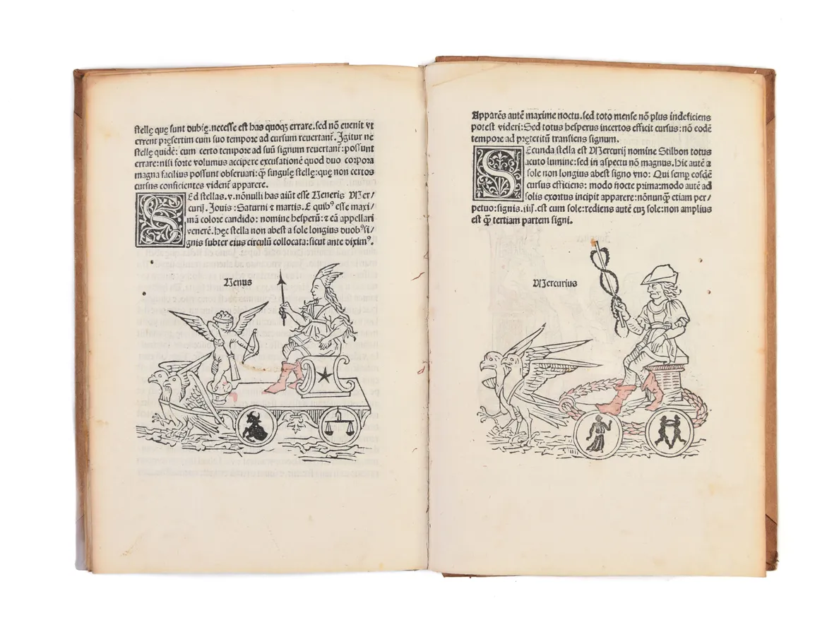 Poetica astronomica. (Edited by Jacobus Sentinus and Johannes Lucilius Santritter).
Venice, Erhard Ratdolt, 14 October 1482.