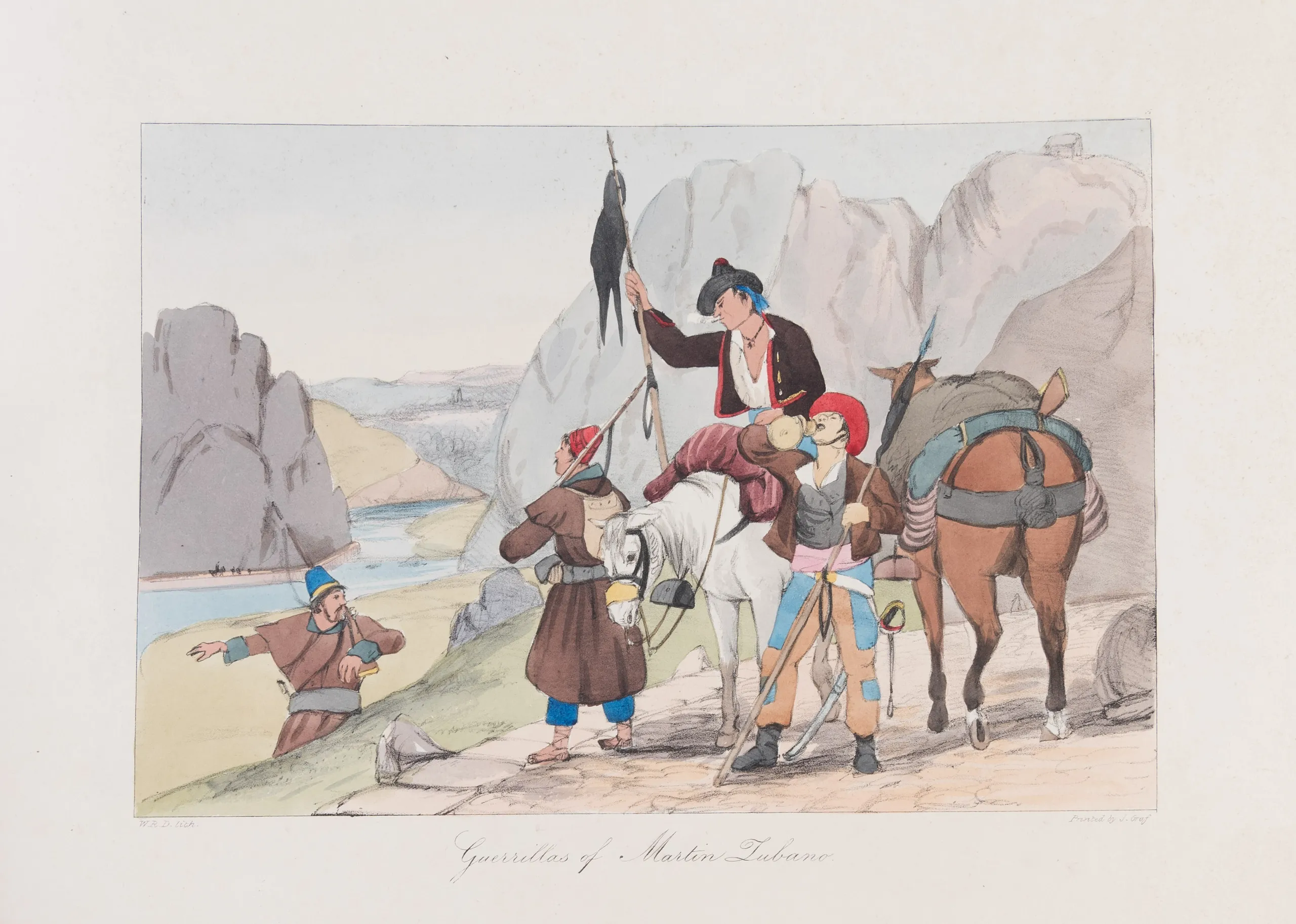 Civil War in Spain. Characteristic Sketches of The Different Troops Regular and Irregular, Native and Foreign, Composing the Armies of Don Carlos and Queen Isabella, also Various Scenes of Military Operations and Costumes of The Spanish Peasantry. I & II