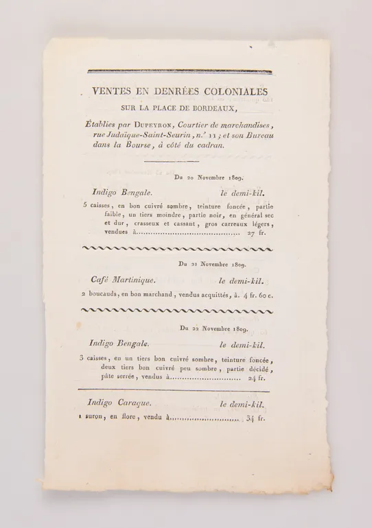 Ventes en Denrées Coloniales ...