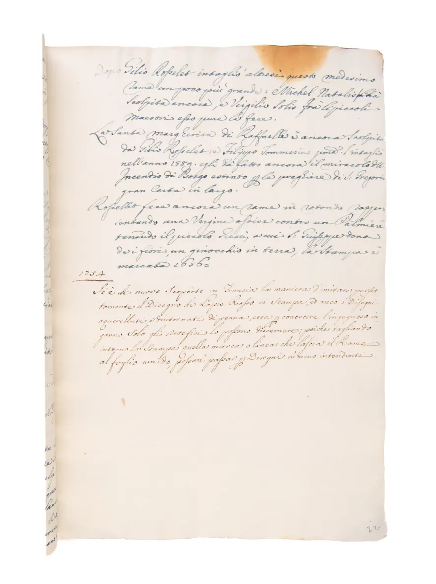 [Manuscript on paper] Trattato della noblissima arte (calcografica) incisoria