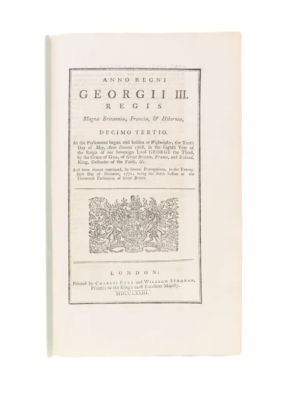 An Act to allow a Drawback of the duties of Customs on the Exportation of Tea to any of his Majesty's Colonies or Plantations in America;