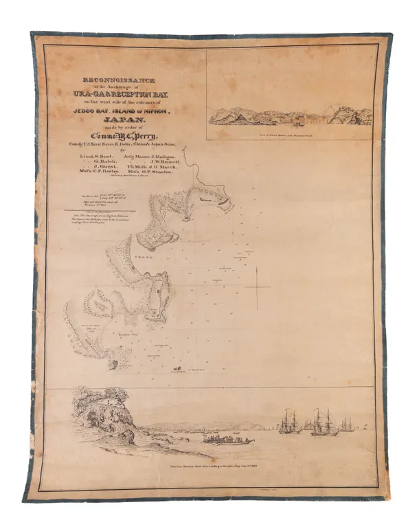 Reconnoissance of the Anchorage of Ura-Ga & Reception Bay, on the West Side of the Entrance of Jeddo Bay, Island of Niphon, Japan. Made by Order of Commo. M.C. Perry, Comd'g U.S. Naval Forces E. India, China & Japan Seas.