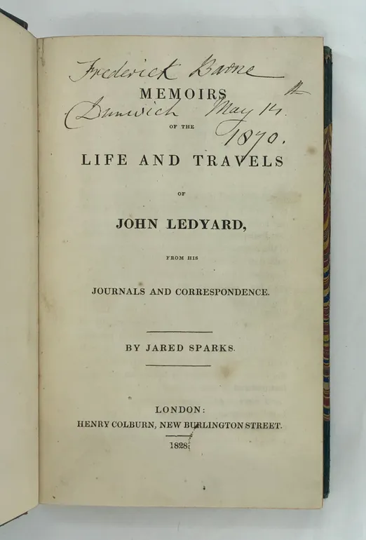 Memoirs of the Life and Travels of John Ledyard, from His Journals and Correspondence.