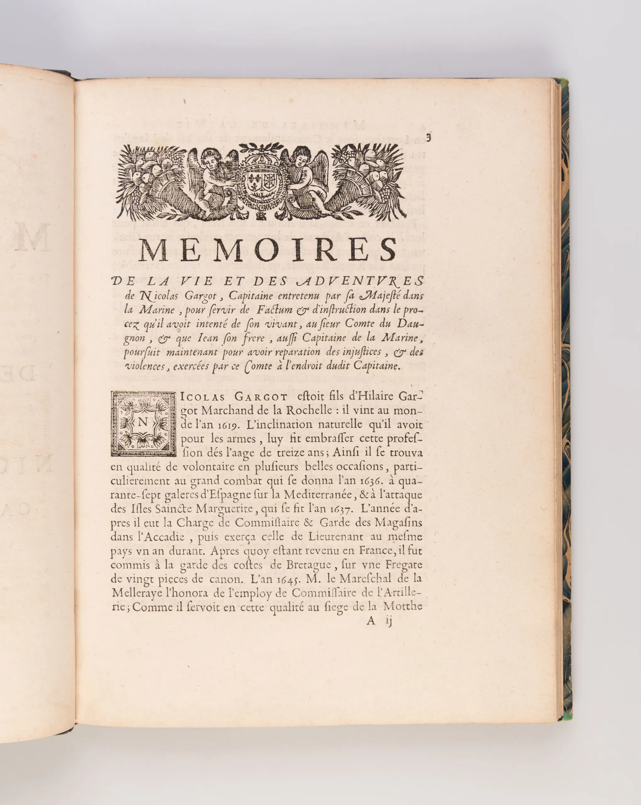 Memoires de la vie et des aventures de Nicolas Gargot, Capitaine de la Marine.