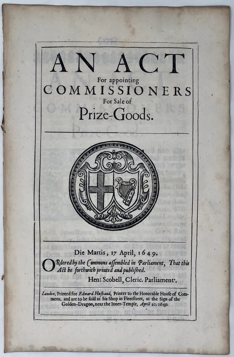 An Act for Appointing Commissioners for Sale of Prize-Goods.