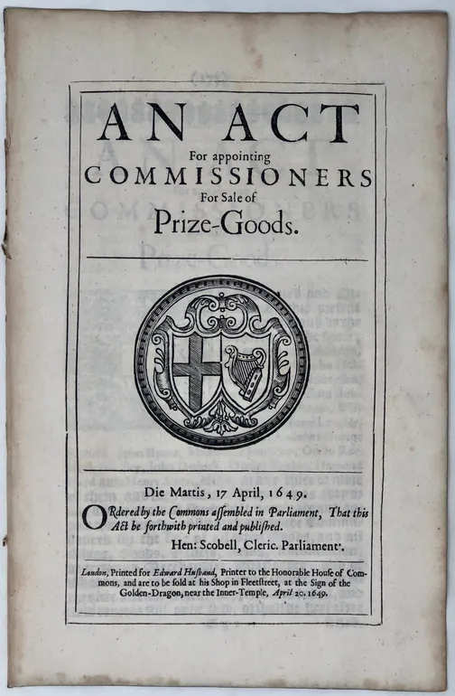 An Act for Appointing Commissioners for Sale of Prize-Goods.