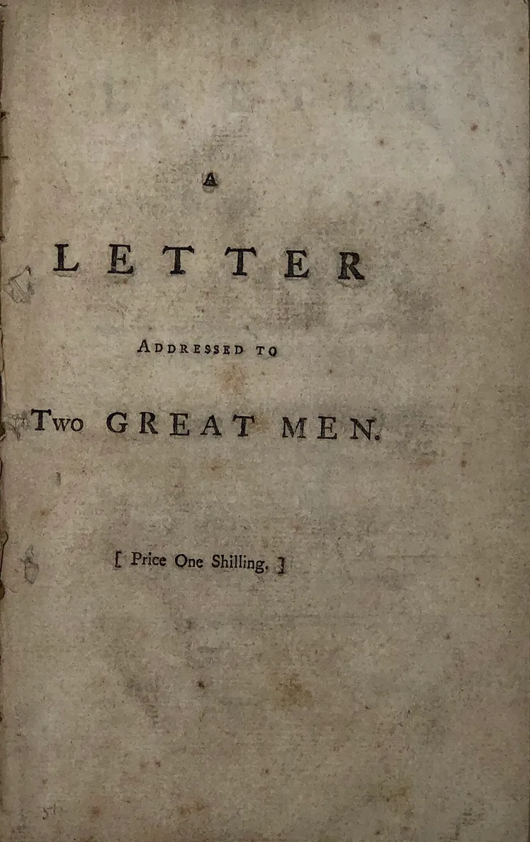 A Letter addressed to Two Great Men, on the Prospect of Peace;