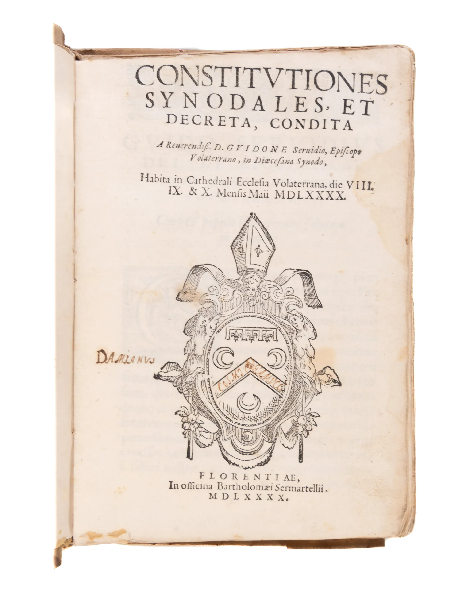 Constitutiones Synodales, et decreta, condita a Reverendiss. D. Guidone Servidio, Episcopo Volaterrano, in Diocesana Synodo.