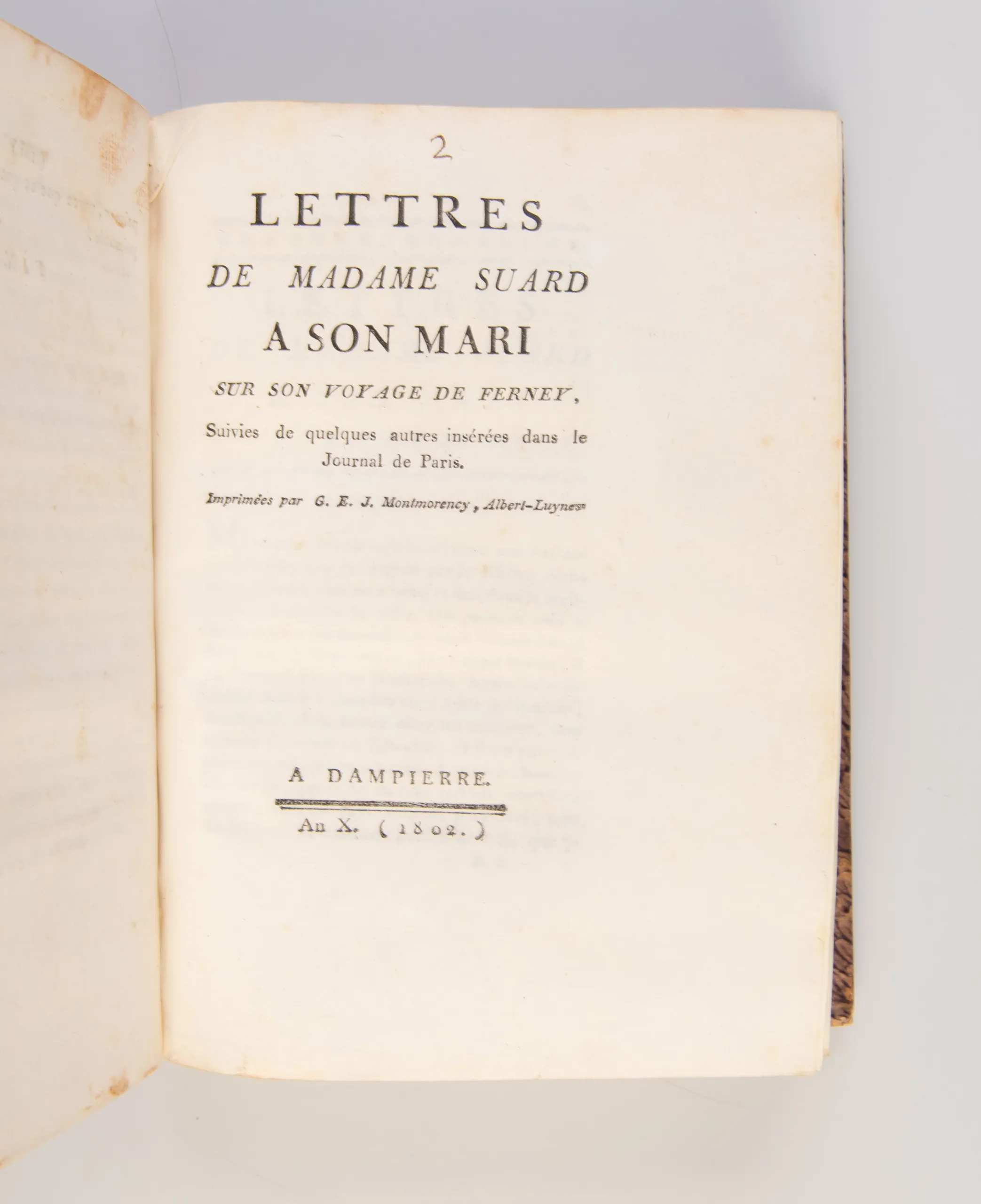 Bound volume of five works printed by Guyonne-Elisabeth-Josephe de Montmorency-Laval, Duchesse de Luynes on her private press, including a rare translation of Thomas Gray's Elegy in a Country Church-Yard and Alexander Pope's Windsor Forest.