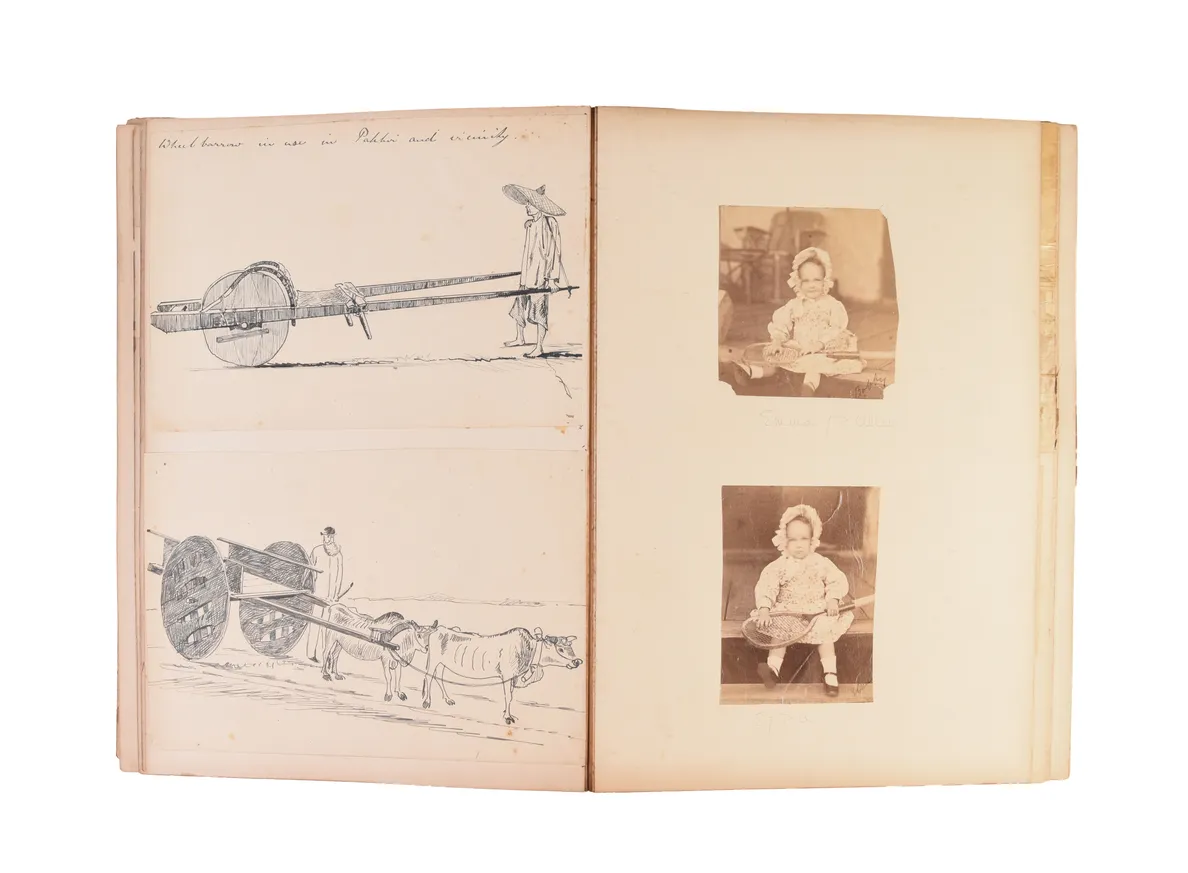 Four large albums of watercolours, photographs and ephemera.