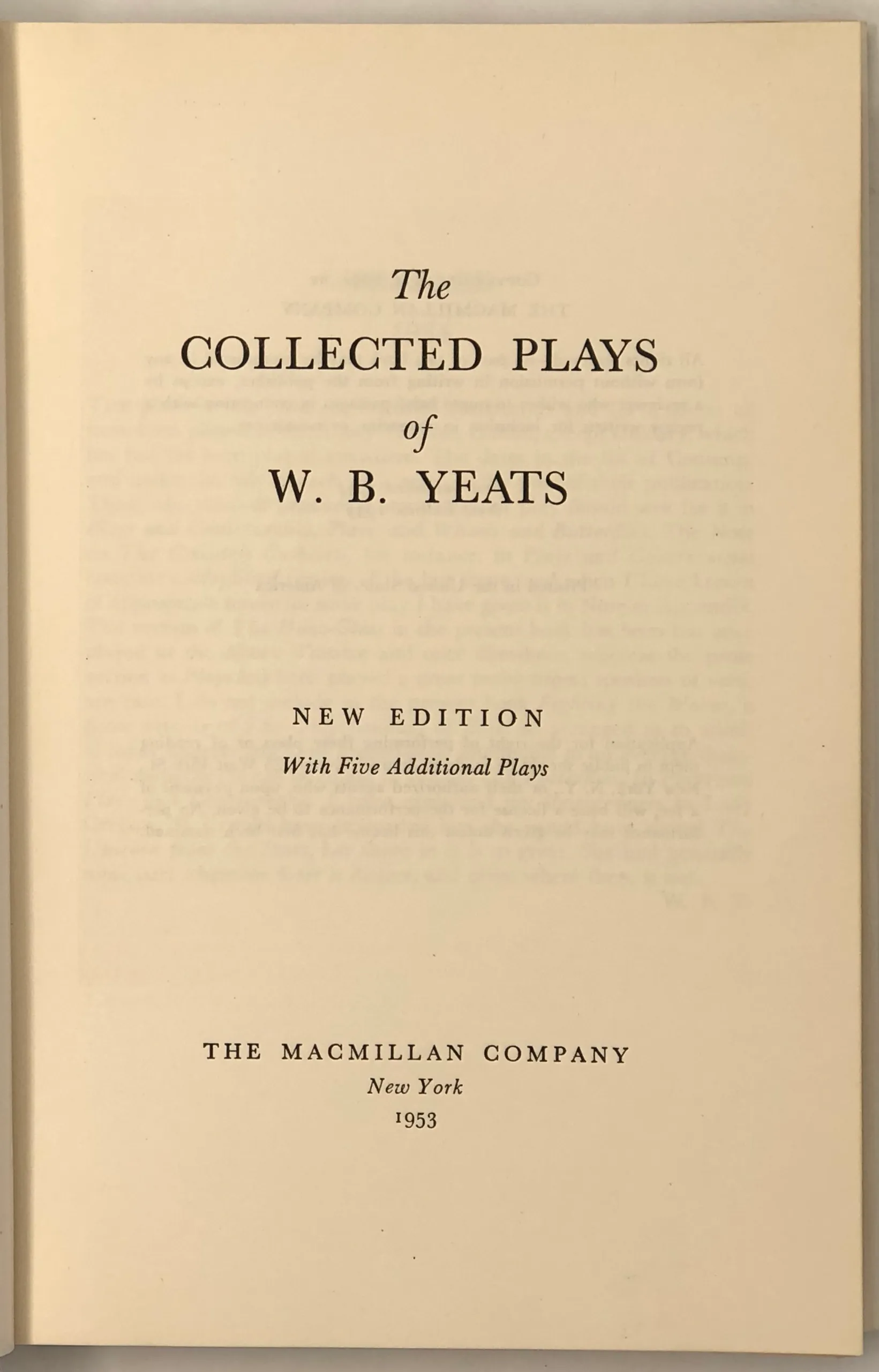 The Collected Plays of W.B. Yeats.