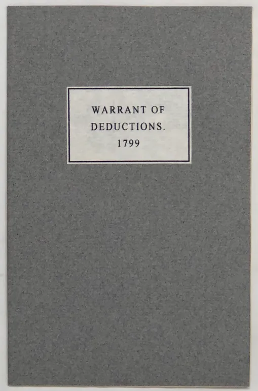 Warrant declaring the Deductions to be taken, under Various Circumstances of Service, out of Great Britain, and in General Hospitals,