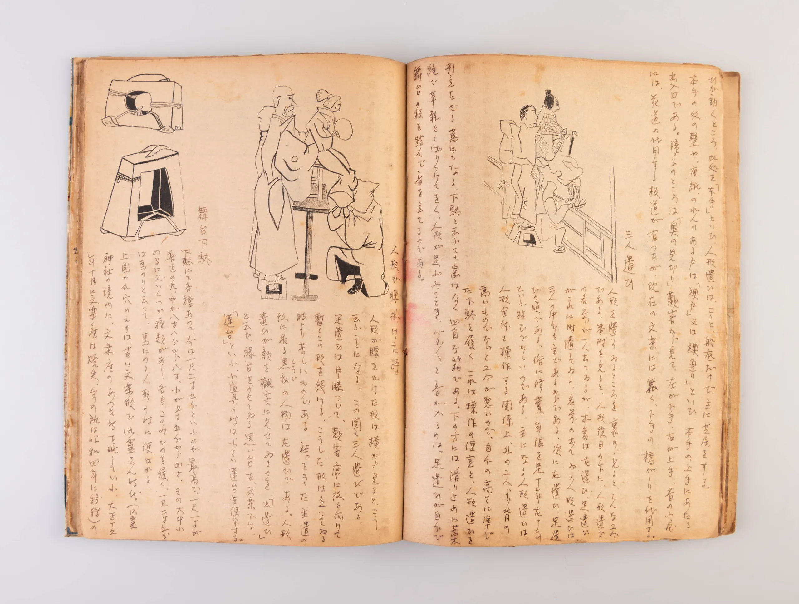 Manuscript for Bunraku ningyo zufu [Illustrated book of Bunraku Puppets].