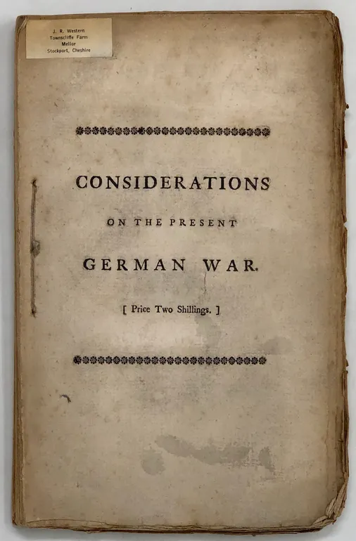 Considerations on the Present German War.