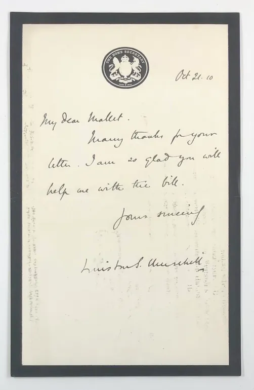 Autograph Letter Signed ('Winston S. Churchill') to 'My dear Mallet' (Charles Mallet),