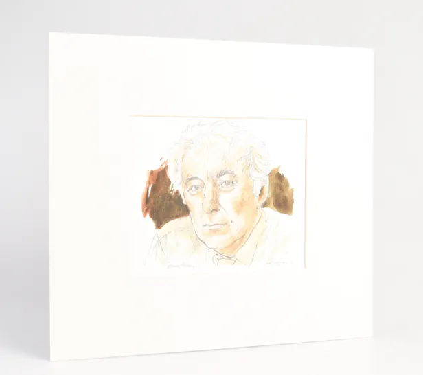 Original watercolour and pencil portrait of Seamus Heaney.