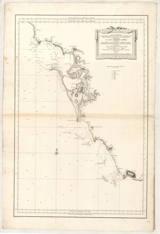 Carta Esferica desde Punta Candor, hasta Cabo de Trafalgar, que contiene los Bayos de la Azeytera ...
