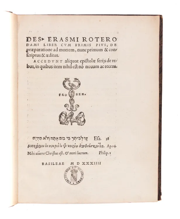 Liber cum primis pius, de praeparatione ad mortem,