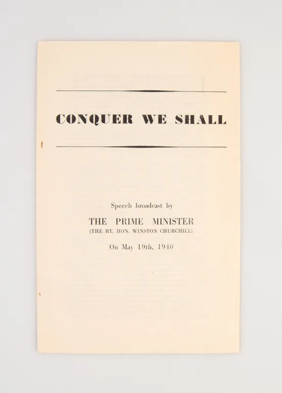 Conquer We Shall.