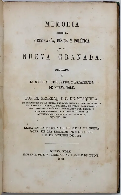 Sammelband of pamphlets, maps and clippings spanning the period of upheaval between the Republic of New Grenada, the Granadine Confederation and the United States of Columbia.