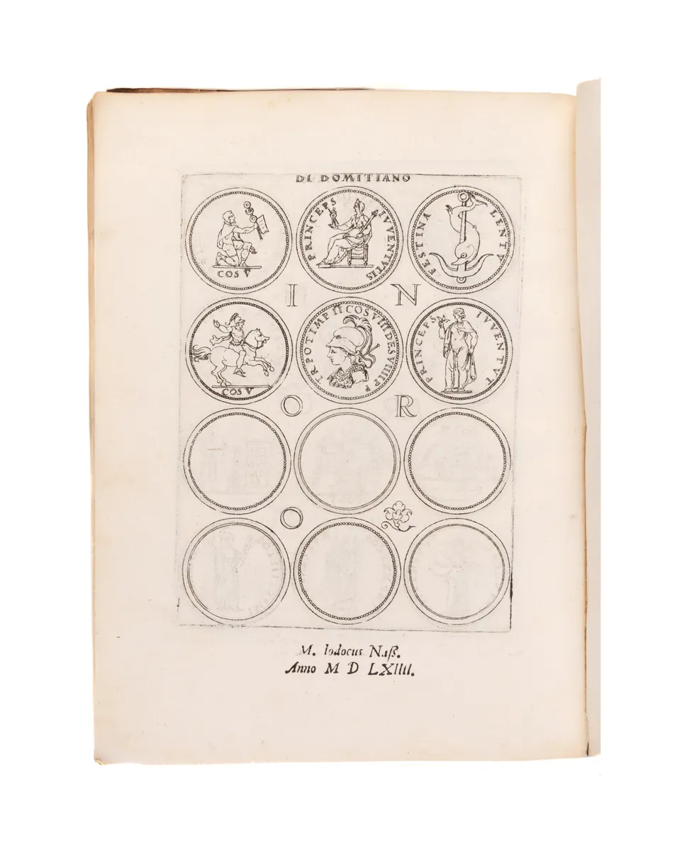 Le imagini con tutti i riversi trovati et le vite de gli imperatori tratte dalle medaglie et dalle historie de gli antichi. Libro primo [all published].   
[Venice], Enea Vico, 1548.
