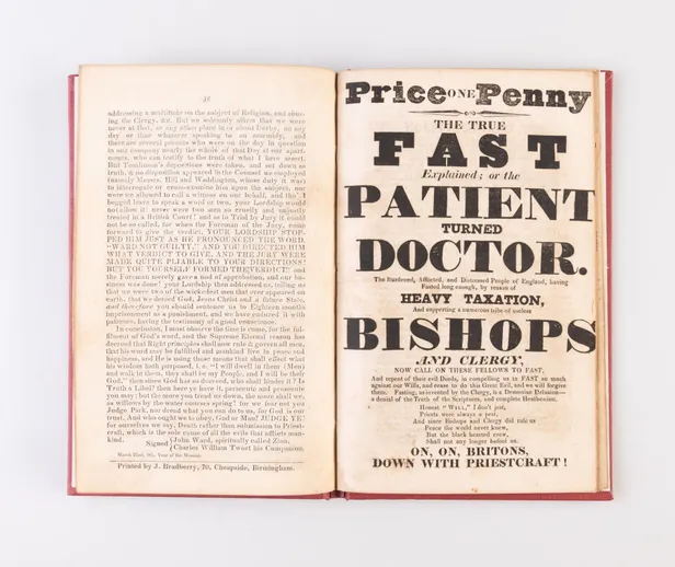The Conduct of Judge Park, Counsellor Clarke, Parson Dean, Constable Tomlinson, with others, Fairly exposed in the Mock Trial, and Eighteen Months Cruel Imprisonment, of Two Poor Men, for publishing the truth of the Bible