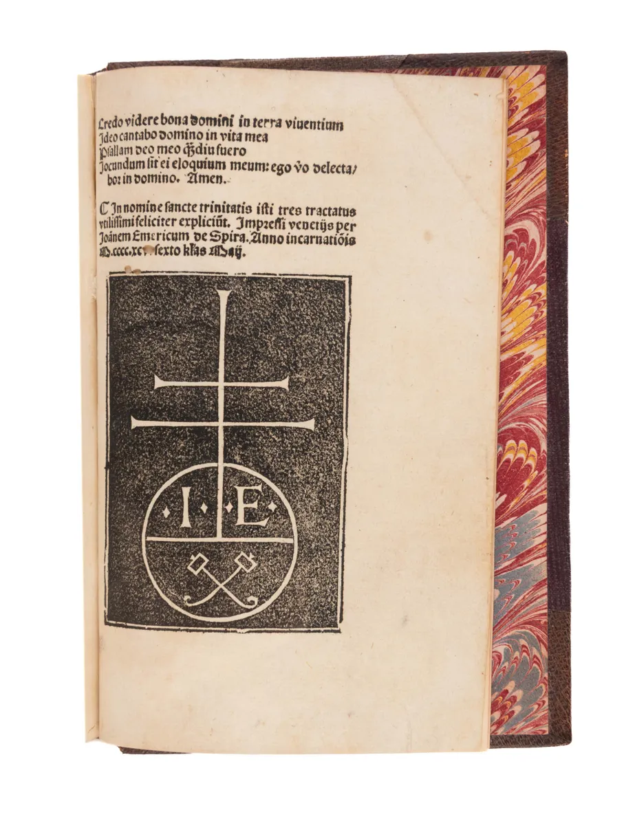 Trialogus super evangelio de duobus discipulis euntibus in Emmaus... [and other tracts]
Venice, Johann Emerich (for Lucantonio Giunta), 26 April 1495