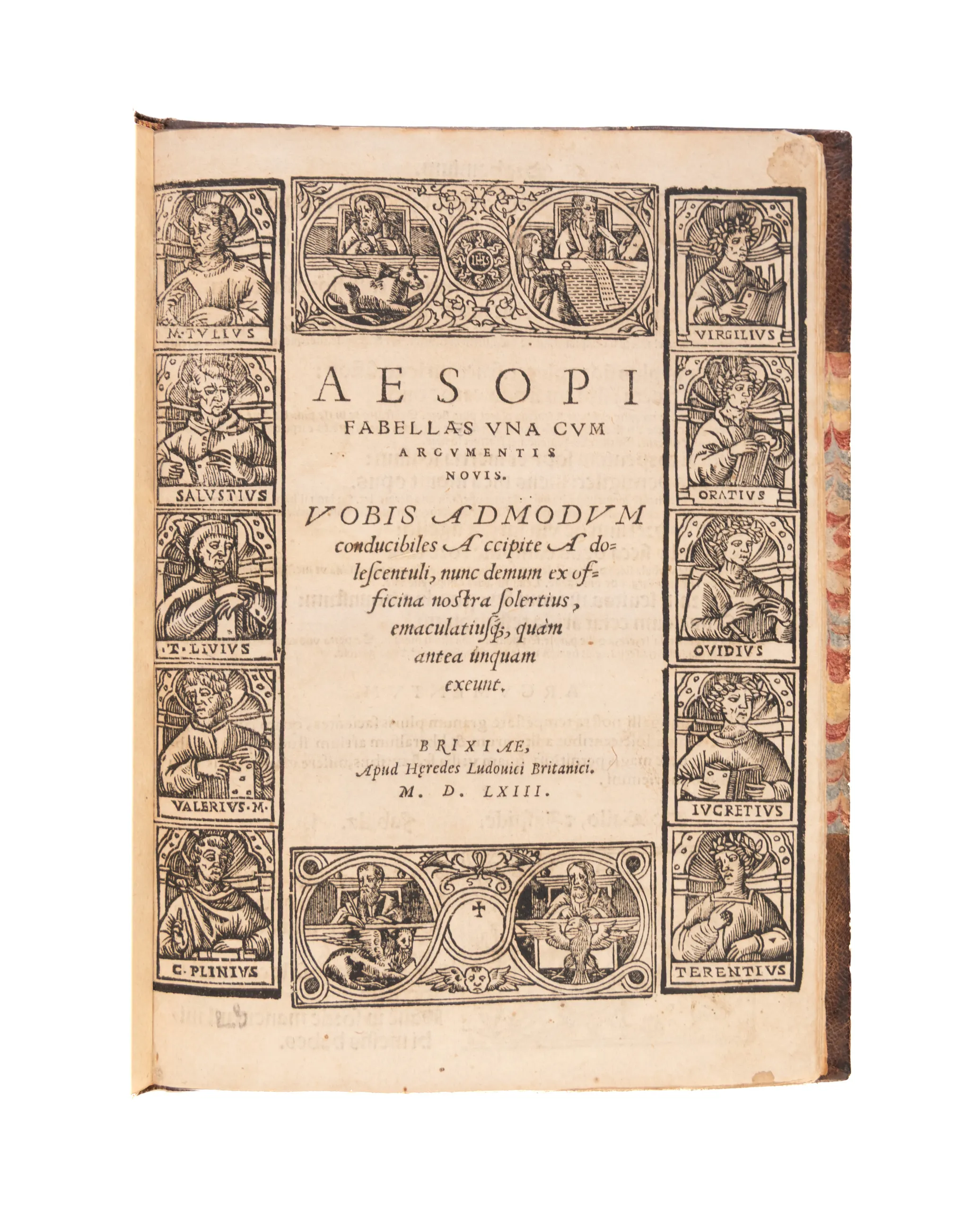 Fabellas una cum argumentis novis.
 
Brescia, heirs of Ludovico Britannicus, 1563
