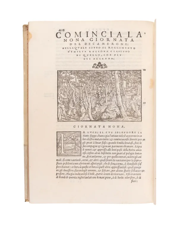 Il Decamerone di M. Giovanni Boccaccio di nuovo emendato secondo gli antichi esemplari, per giudicio et diligenza di piu autori. (with:) SANSOVINO (Francesco). Dichiaratione di tutti i vocaboli.