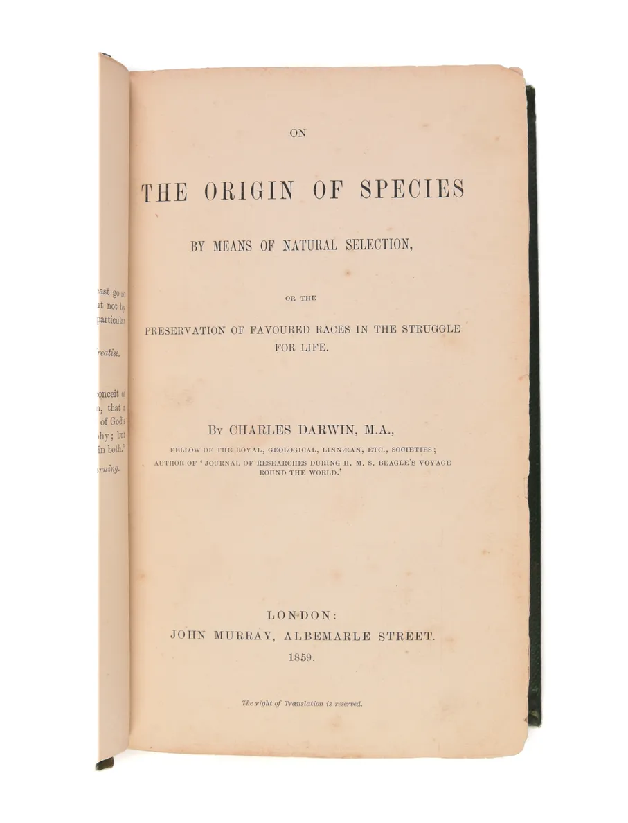 On the Origin of Species by Means of Natural Selection.