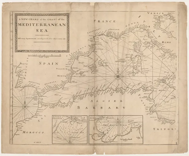 A New Chart of the Coast of the Mediterranean Sea With many Improvements, according to the New Observations &c. [erasure]