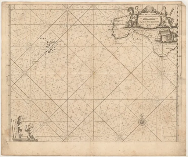 [Untitled Chart of the western tip of Cornwall and the Scilly Isles]