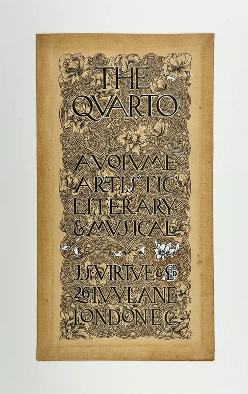 Original design for the title-page of “The Quarto A Volume Artistic Literary &. Musical”. [vol. 3.]