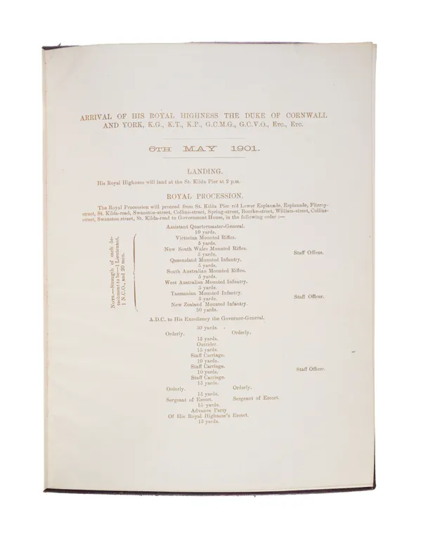 Route of the Royal Procession, 6th May, 1901.