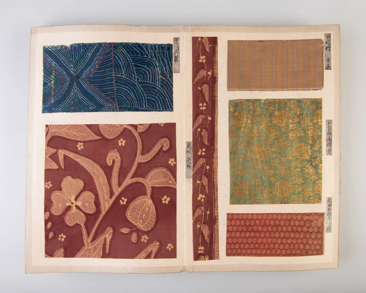 Meibutsu aya nishiki [Special textiles designs and brocades].