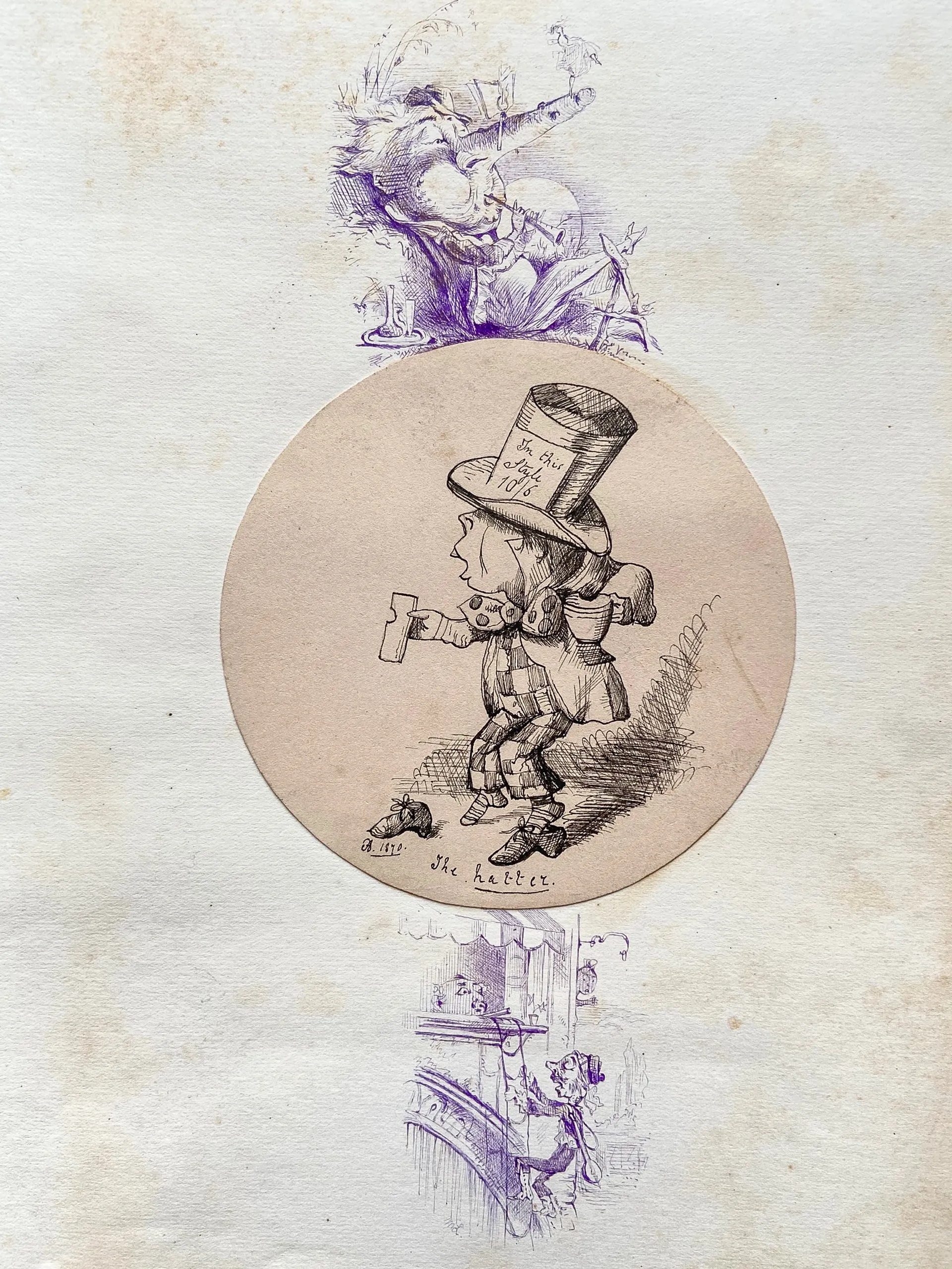 Album of whimsical drawings, late 19th century,