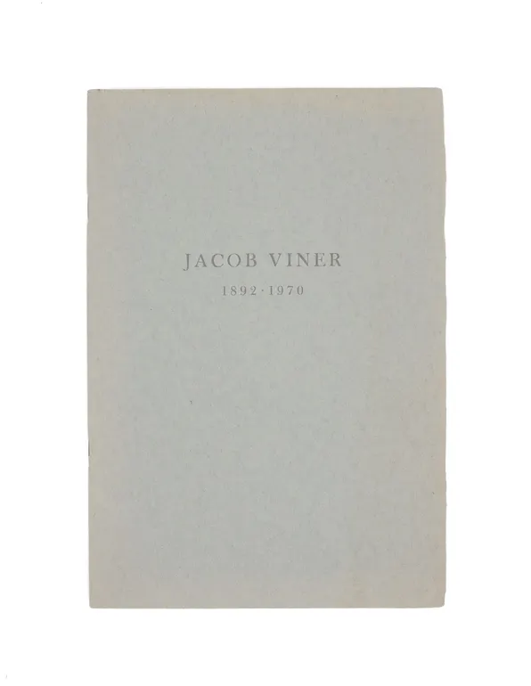 Jacob Viner. A Tribute.