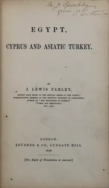 Egypt, Cyprus and Asiatic Turkey.
