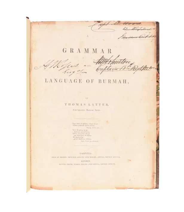 A Grammar of the Language of Burmah.