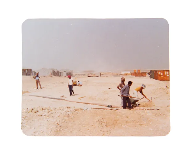 Original photographs of the construction of the Dubai cement factory.