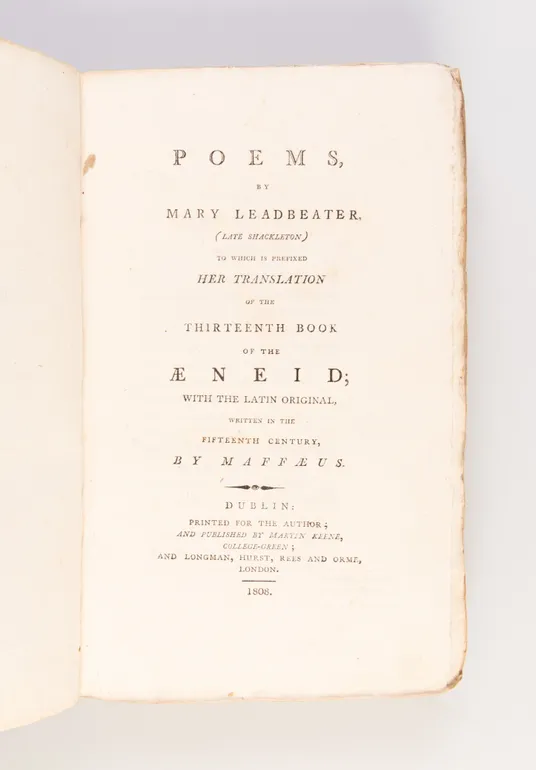 Poems, to which is prefixed her Translation of the thirteenth Book of the Aeneid.