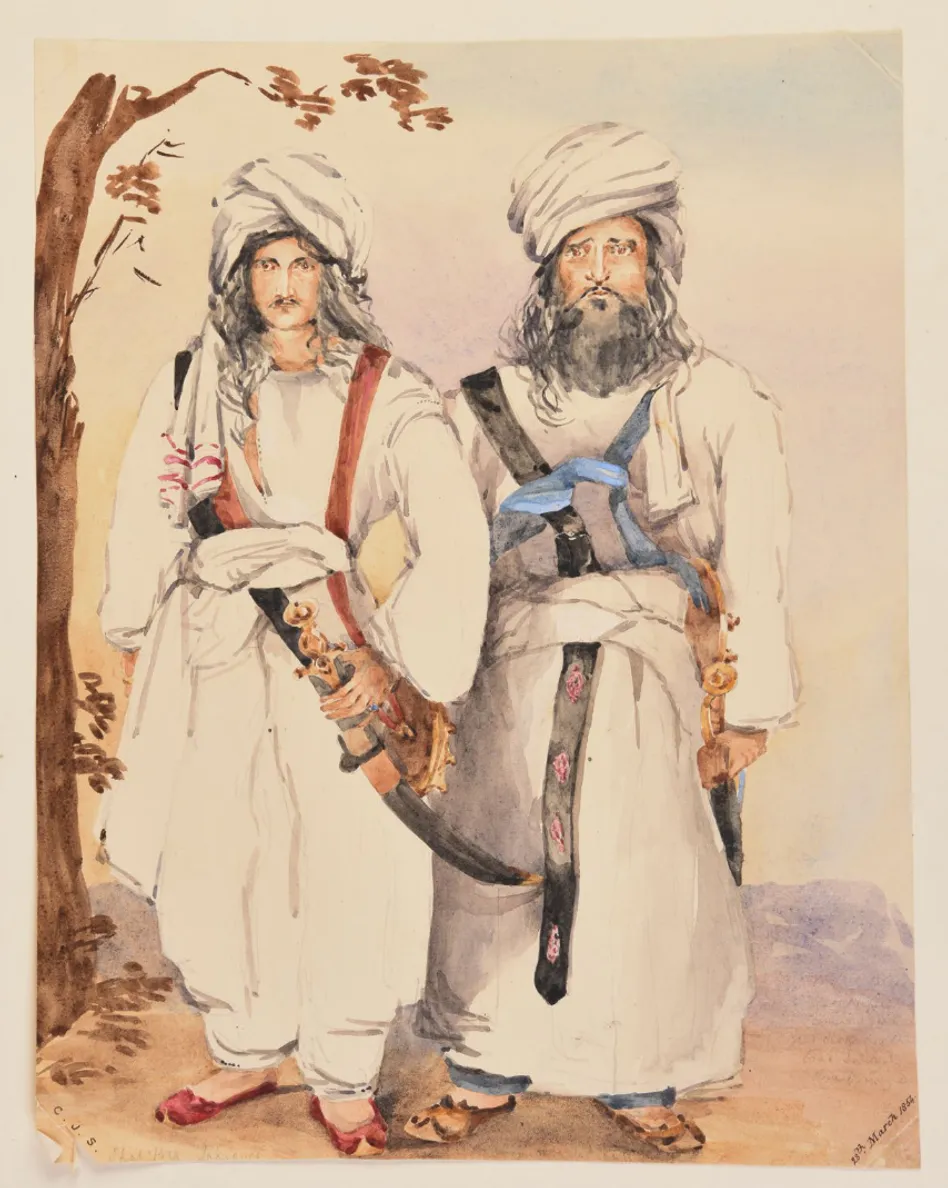 [Watercolour album by an officer in the XIII Regiment Bombay Light Infantry.]