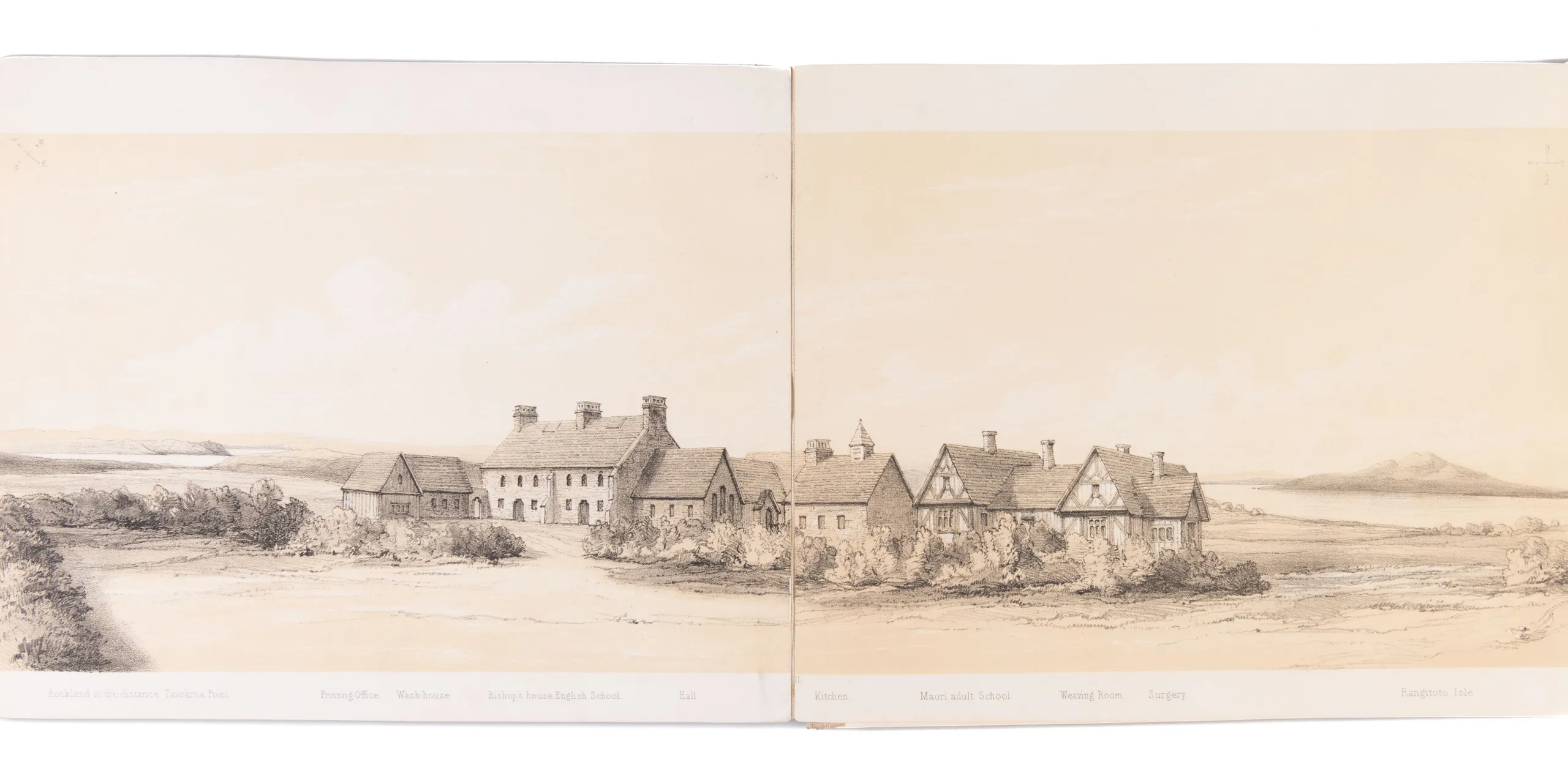 [Folding Panorama of St. John's College Tamaki Auckland.]