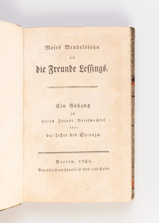 An die Freunde Lessings. Ein Anhang zu Herrn Jacobi Briefwechsel uber die Lehre des Spinoza.