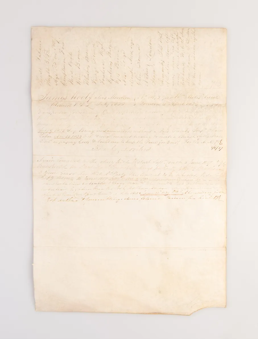[Four convict disciplinary reports: Mary Murray, Mary Ann North, James Woolf and William White.]
