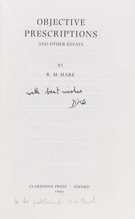 Objective Prescriptions and Other Essays.