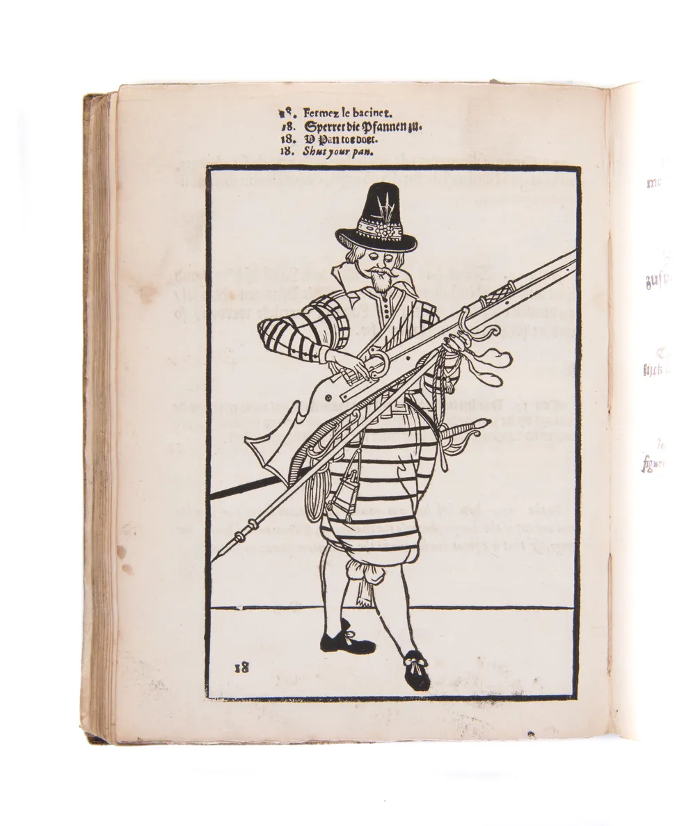 Maniement d'armes d'arquebuses, mousquets, & picques Selon l'ordre de monseig. le Prince Maurice, Pr. d'Orange, Comte de Nassau...Wapen-handelinghe van roers, musquetten, en spiessen... The exercise of armes for calivres, muskettes, and pikes... Waffen ha