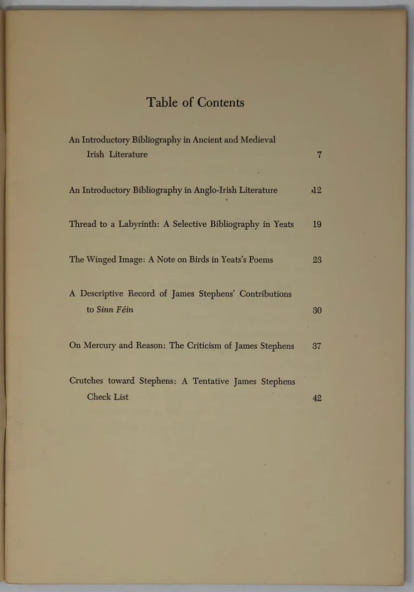 Stephens, Yeats and Other Irish Concerns.