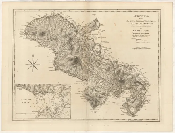 Martinico from Actual Surveys and Observations made by English Engineers whilst the Island was in their Possession, ...